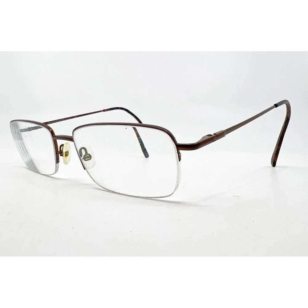 Ducks Unlimited Eyeglasses Mens Brown Semi Rimless Metal 57-19 39886